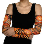 Barramundi Fish Arm Sleeves Aboriginal Dot Art Indigenous Pattern