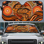 Barramundi Fish Auto Sun Shade Aboriginal Dot Art Indigenous Pattern
