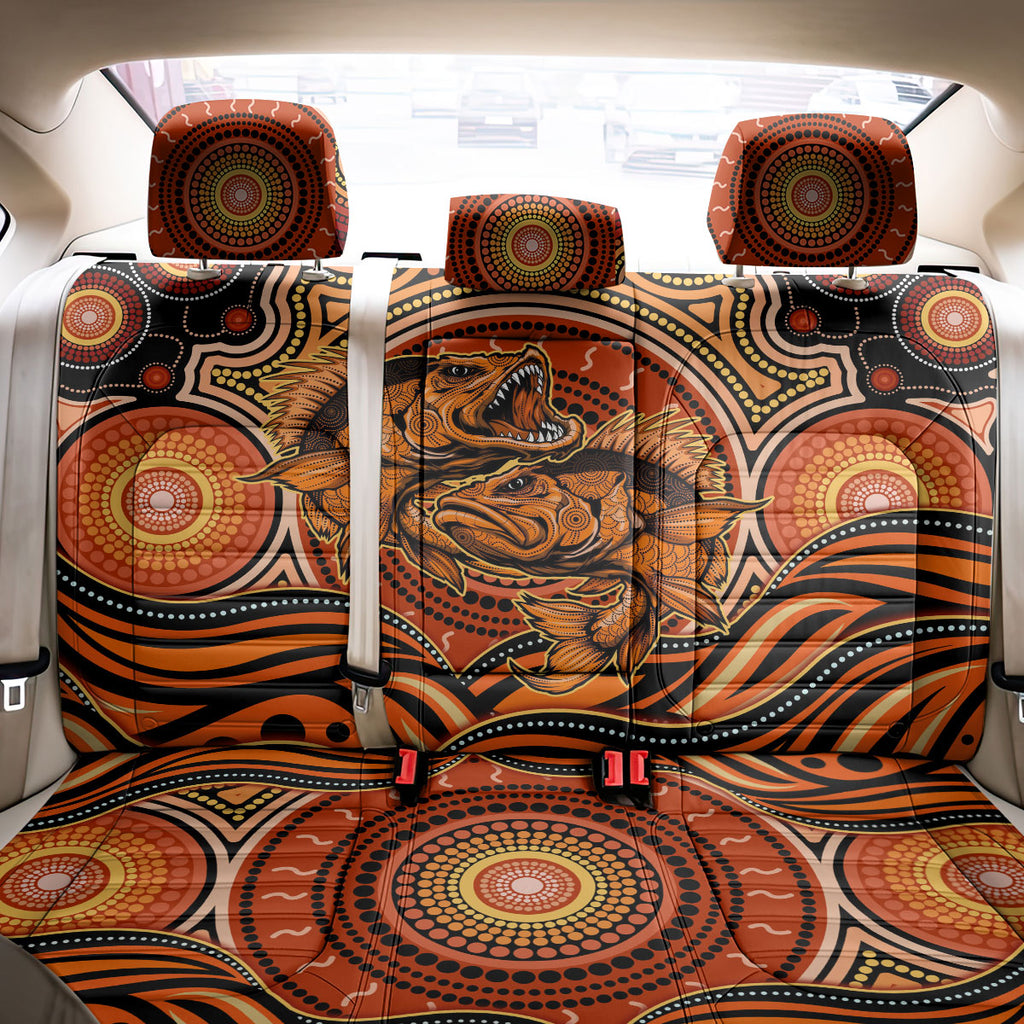 Barramundi Fish Back Car Seat Cover Aboriginal Dot Art Indigenous Pattern