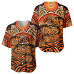 Barramundi Fish Baseball Jersey Aboriginal Dot Art Indigenous Pattern