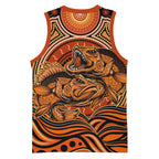 Barramundi Fish Basketball Jersey Aboriginal Dot Art Indigenous Pattern