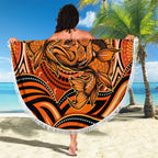 Barramundi Fish Beach Blanket Aboriginal Dot Art Indigenous Pattern