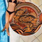 Barramundi Fish Beach Blanket Aboriginal Dot Art Indigenous Pattern