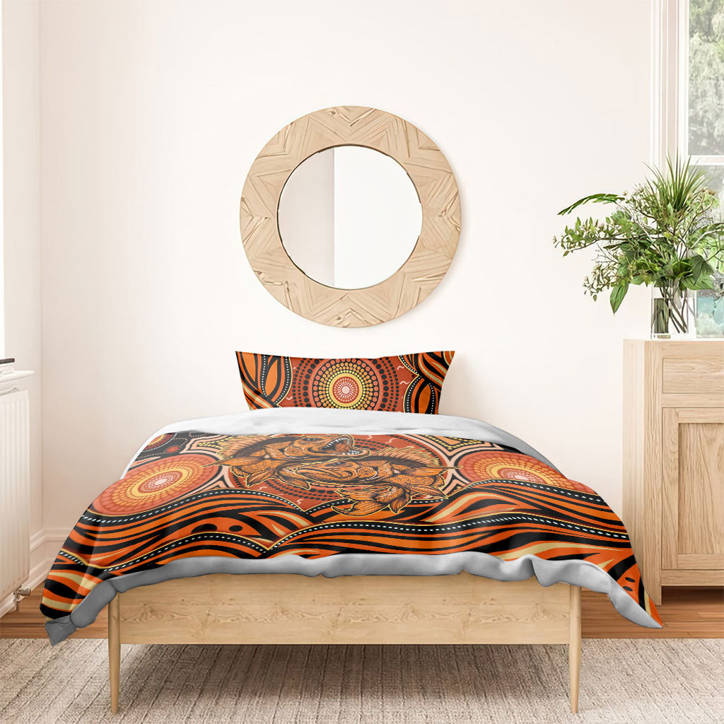 Barramundi Fish Bedding Set Aboriginal Dot Art Indigenous Pattern