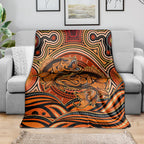 Barramundi Fish Blanket Aboriginal Dot Art Indigenous Pattern