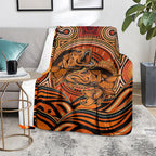 Barramundi Fish Blanket Aboriginal Dot Art Indigenous Pattern