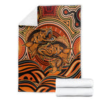 Barramundi Fish Blanket Aboriginal Dot Art Indigenous Pattern