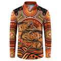 Barramundi Fish Button Sweatshirt Aboriginal Dot Art Indigenous Pattern