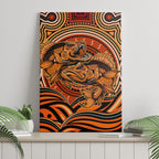 Barramundi Fish Canvas Wall Art Aboriginal Dot Art Indigenous Pattern