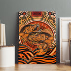 Barramundi Fish Canvas Wall Art Aboriginal Dot Art Indigenous Pattern