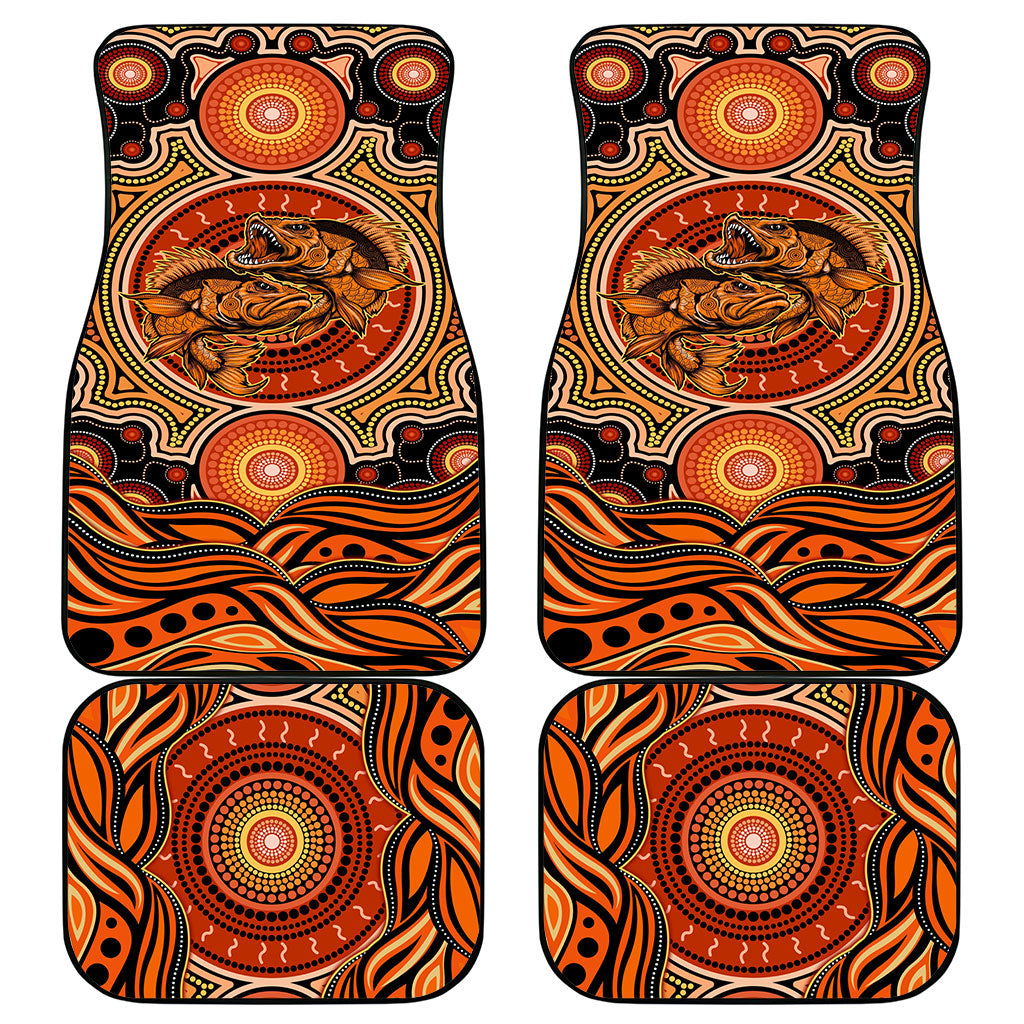 Barramundi Fish Car Mats Aboriginal Dot Art Indigenous Pattern