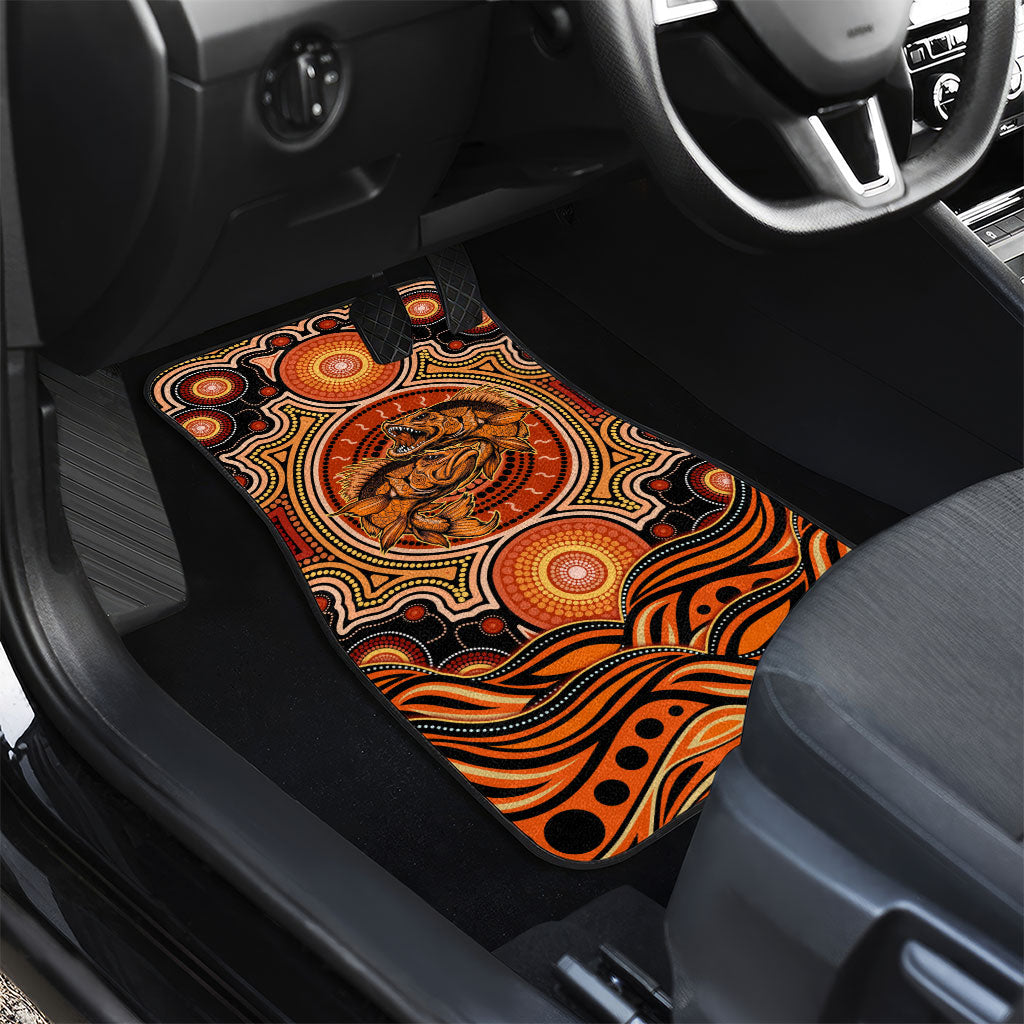 Barramundi Fish Car Mats Aboriginal Dot Art Indigenous Pattern