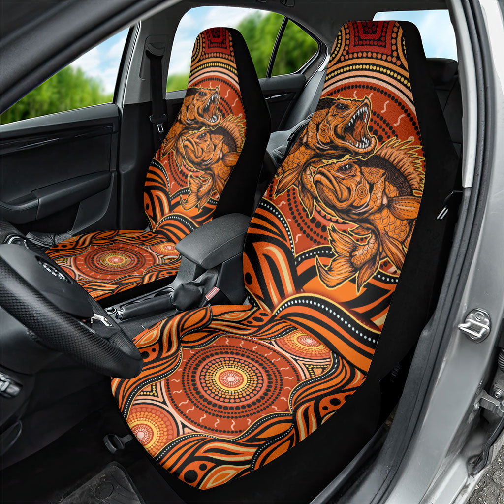 Barramundi Fish Car Seat Cover Aboriginal Dot Art Indigenous Pattern
