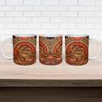 Barramundi Fish Ceramic Mug Aboriginal Dot Art Indigenous Pattern