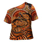 Barramundi Fish Cross Shoulder Shirt Aboriginal Dot Art Indigenous Pattern