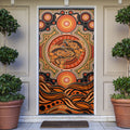 Barramundi Fish Door Cover Aboriginal Dot Art Indigenous Pattern