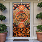 Barramundi Fish Door Cover Aboriginal Dot Art Indigenous Pattern