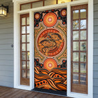 Barramundi Fish Door Cover Aboriginal Dot Art Indigenous Pattern
