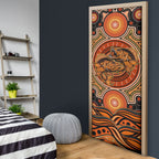 Barramundi Fish Door Cover Aboriginal Dot Art Indigenous Pattern