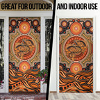Barramundi Fish Door Cover Aboriginal Dot Art Indigenous Pattern