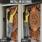 Barramundi Fish Door Cover Aboriginal Dot Art Indigenous Pattern