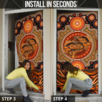 Barramundi Fish Door Cover Aboriginal Dot Art Indigenous Pattern