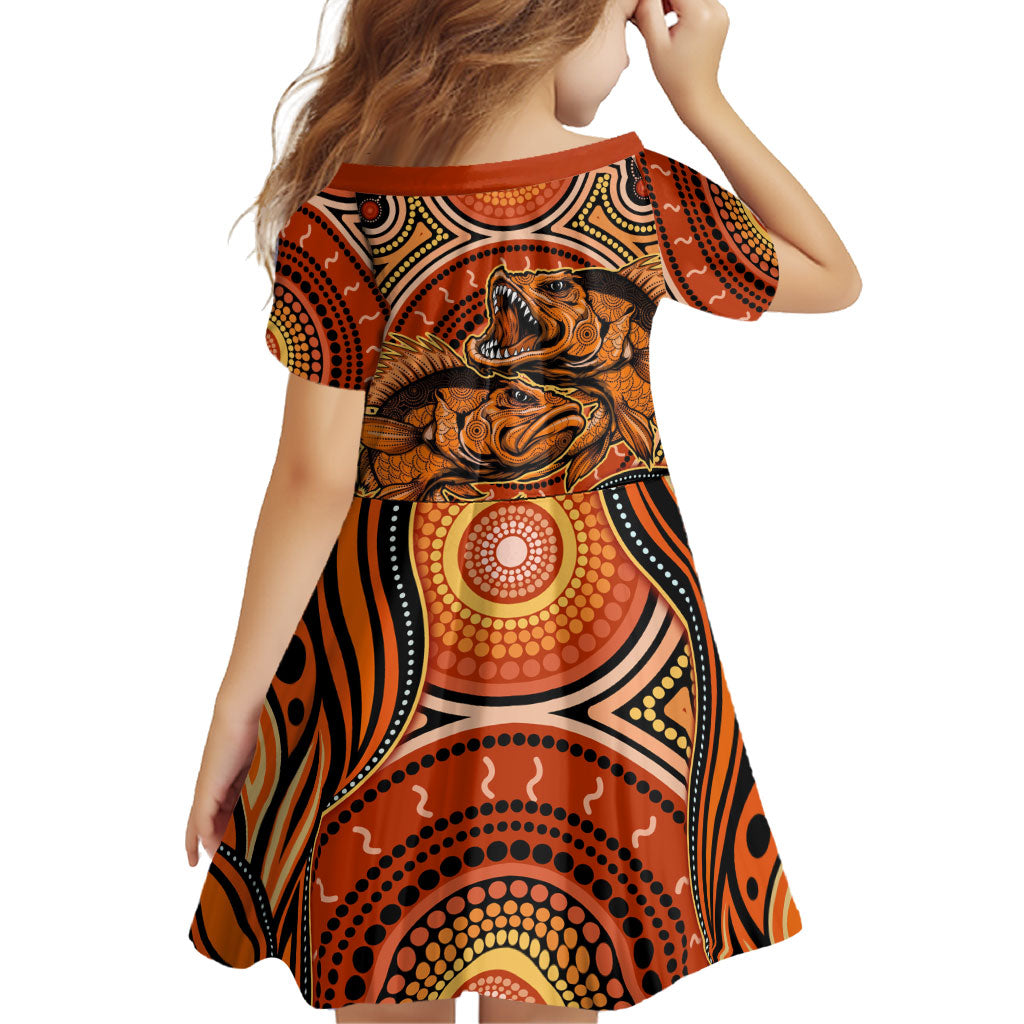 Barramundi Fish Family Matching Tank Maxi Dress and Hawaiian Shirt Aboriginal Dot Art Indigenous Pattern