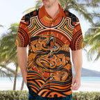 Barramundi Fish Hawaiian Shirt Aboriginal Dot Art Indigenous Pattern