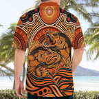 Barramundi Fish Hawaiian Shirt Aboriginal Dot Art Indigenous Pattern