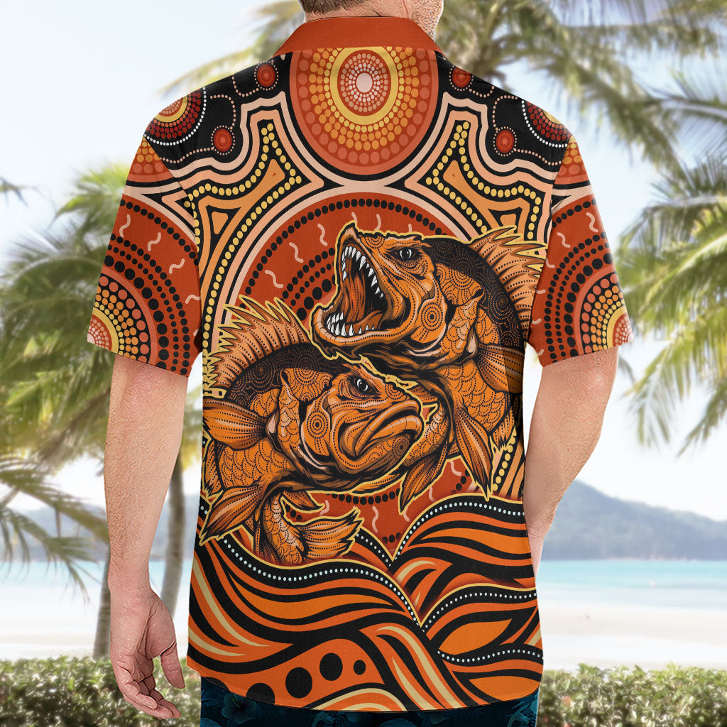 Barramundi Fish Hawaiian Shirt Aboriginal Dot Art Indigenous Pattern