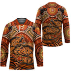 Barramundi Fish Hockey Jersey Aboriginal Dot Art Indigenous Pattern