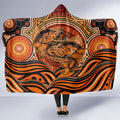Barramundi Fish Hooded Blanket Aboriginal Dot Art Indigenous Pattern