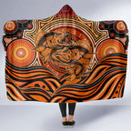 Barramundi Fish Hooded Blanket Aboriginal Dot Art Indigenous Pattern