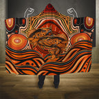 Barramundi Fish Hooded Blanket Aboriginal Dot Art Indigenous Pattern