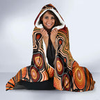 Barramundi Fish Hooded Blanket Aboriginal Dot Art Indigenous Pattern