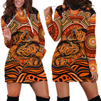 Barramundi Fish Hoodie Dress Aboriginal Dot Art Indigenous Pattern