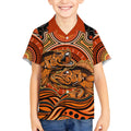 Barramundi Fish Kid Hawaiian Shirt Aboriginal Dot Art Indigenous Pattern