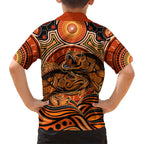 Barramundi Fish Kid Hawaiian Shirt Aboriginal Dot Art Indigenous Pattern
