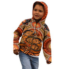 Barramundi Fish Kid Hoodie Aboriginal Dot Art Indigenous Pattern