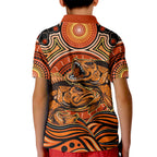 Barramundi Fish Kid Polo Shirt Aboriginal Dot Art Indigenous Pattern