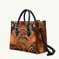 Barramundi Fish Leather Bag Aboriginal Dot Art Indigenous Pattern