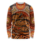 Barramundi Fish Long Sleeve Shirt Aboriginal Dot Art Indigenous Pattern