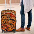 Barramundi Fish Luggage Cover Aboriginal Dot Art Indigenous Pattern