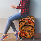 Barramundi Fish Luggage Cover Aboriginal Dot Art Indigenous Pattern
