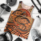 Barramundi Fish Men Tank Top Aboriginal Dot Art Indigenous Pattern