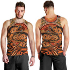 Barramundi Fish Men Tank Top Aboriginal Dot Art Indigenous Pattern