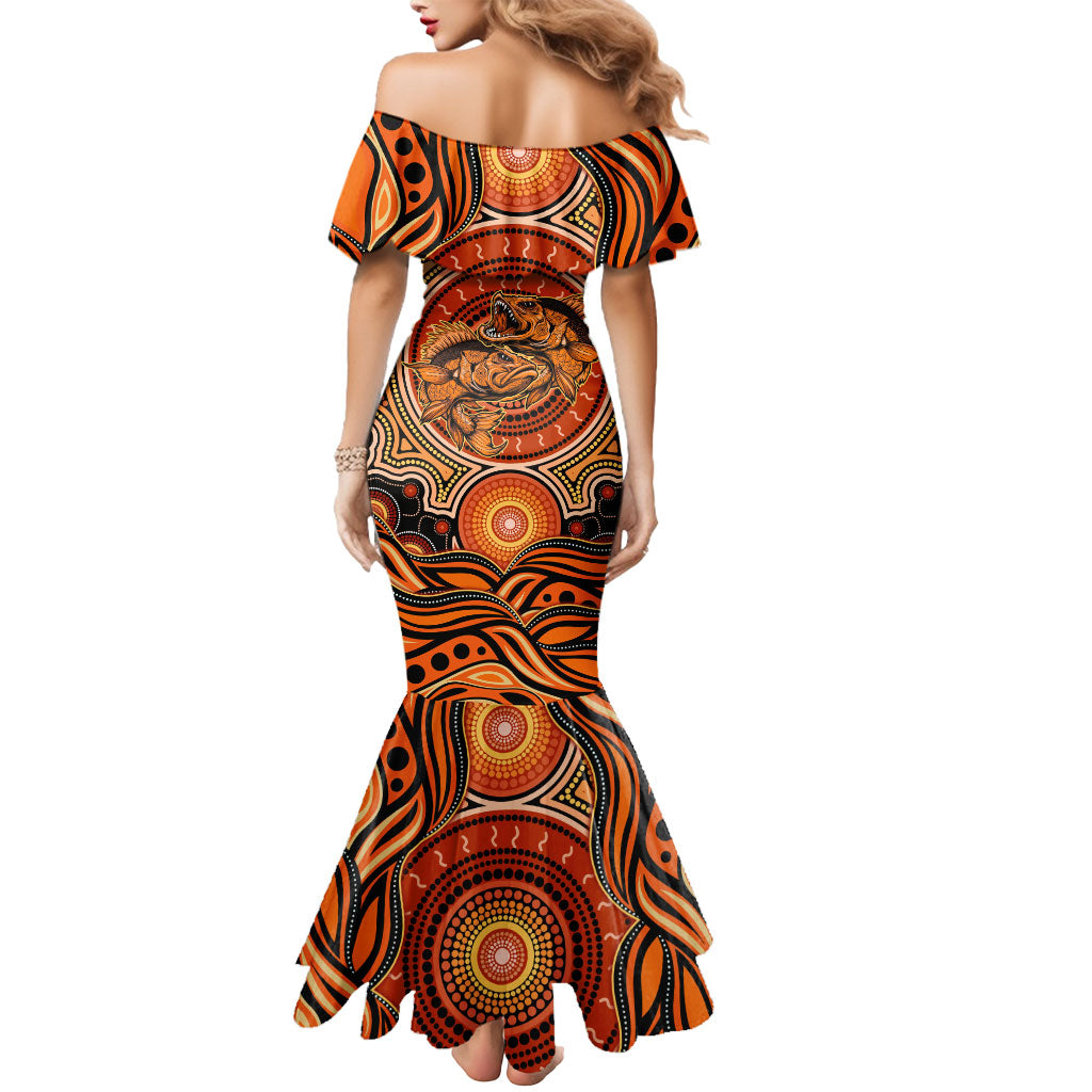 Barramundi Fish Mermaid Dress Aboriginal Dot Art Indigenous Pattern