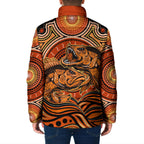 Barramundi Fish Padded Jacket Aboriginal Dot Art Indigenous Pattern