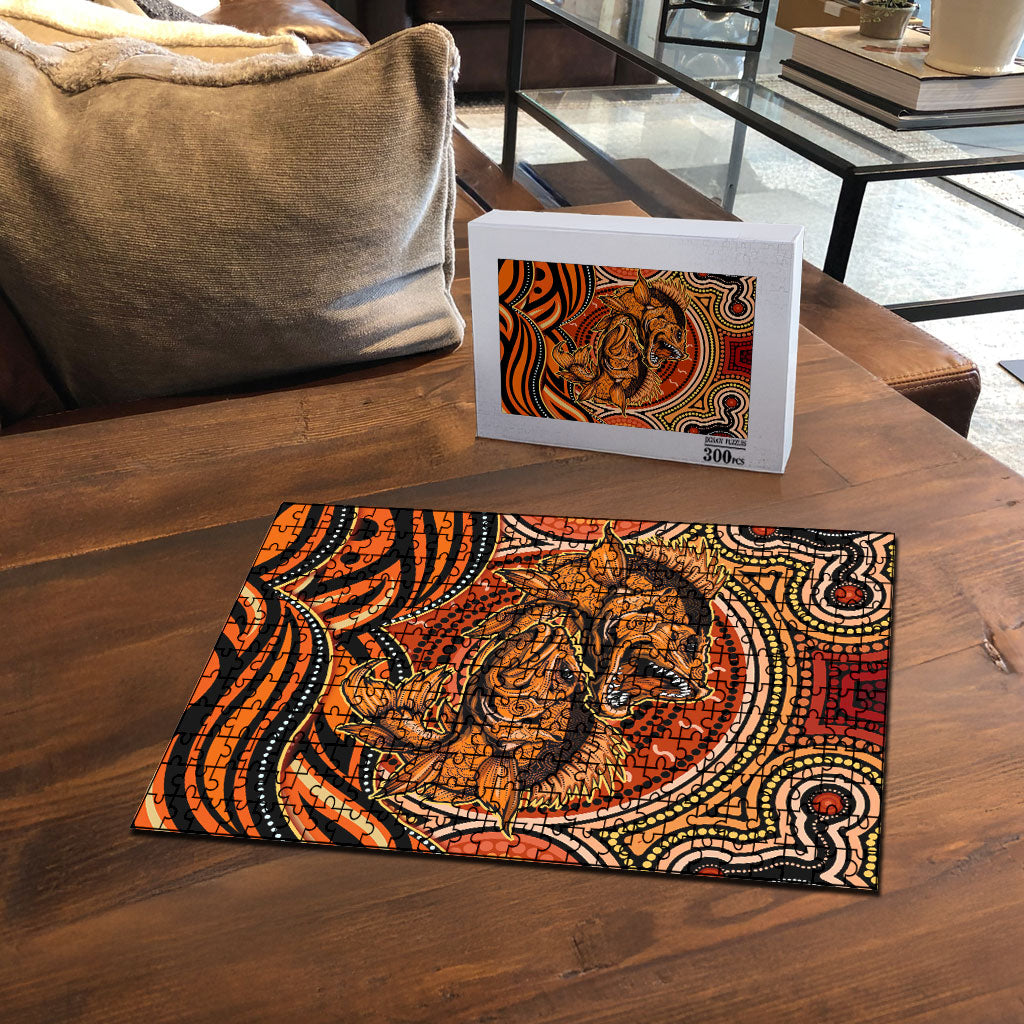 Barramundi Fish Puzzle Aboriginal Dot Art Indigenous Pattern