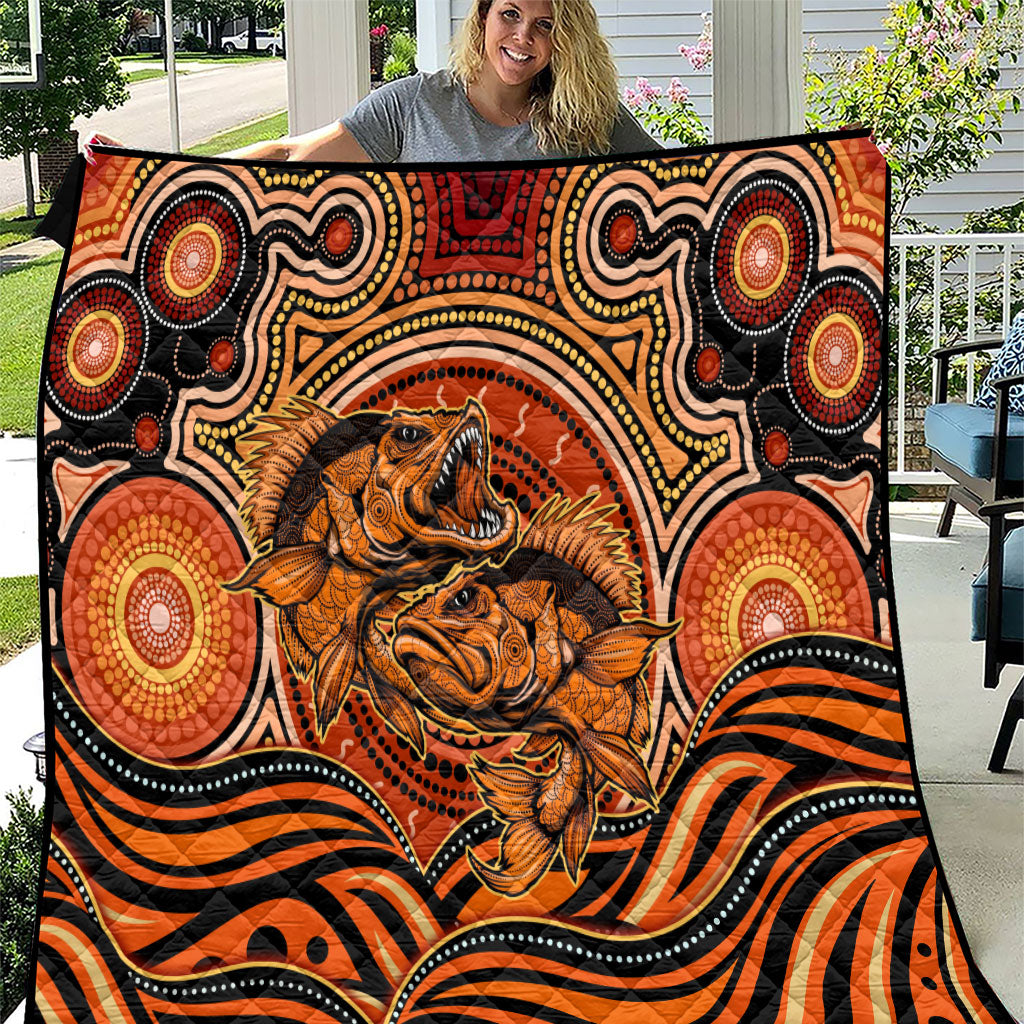 Barramundi Fish Quilt Aboriginal Dot Art Indigenous Pattern